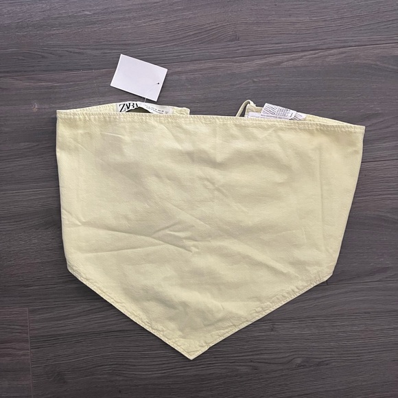 Zara Soft Yellow Bandana Top - Picture 1 of 3